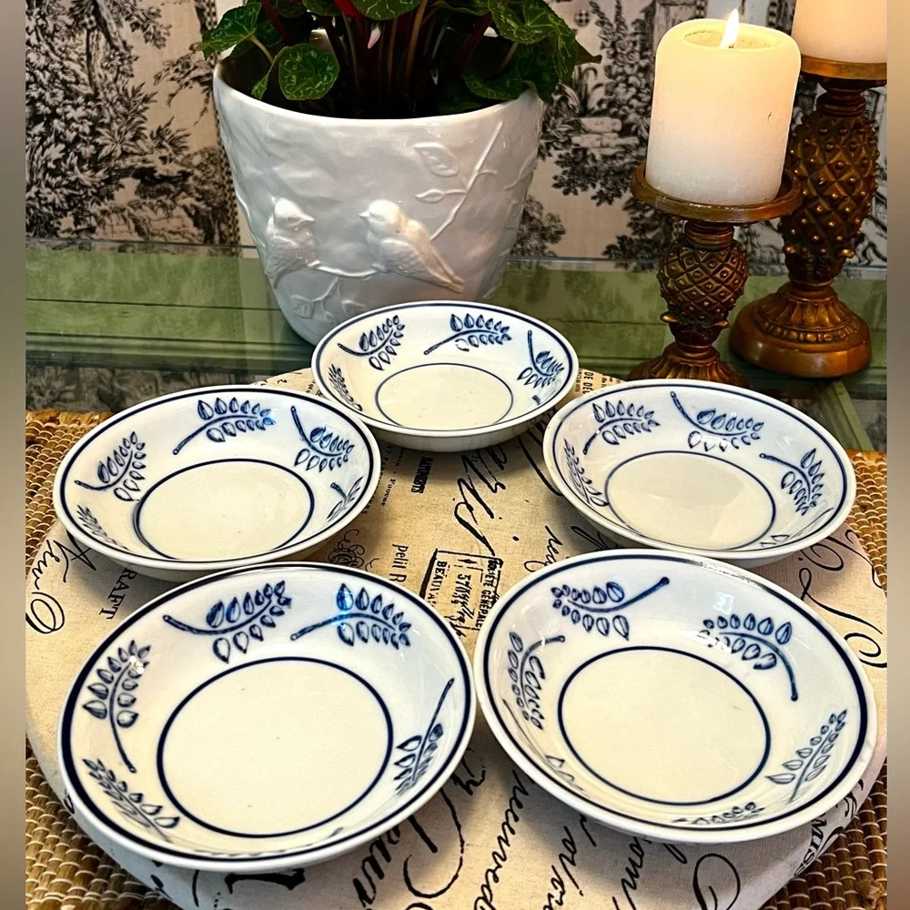Vintage Williams Sonoma Chinoiserie Fruit Bowls, SET/5